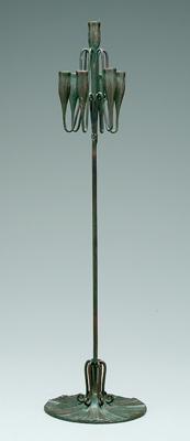 Appraisal: Tiffany bronze candelabra seven cup taper candelabra marked on base