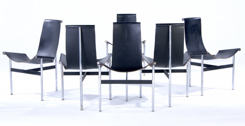 Appraisal: KATAVOLOS LITTEL KELLEY LAVERNE Set of six T chairs on