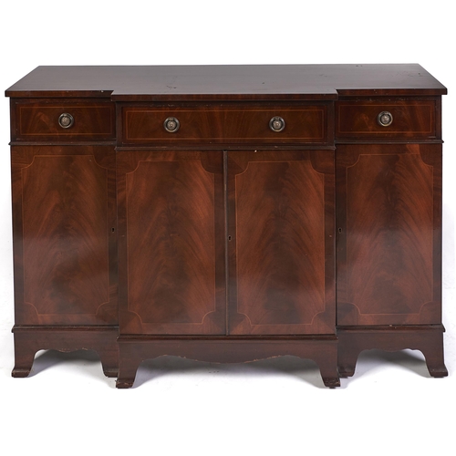 Appraisal: A mahogany breakfront side cabinet th c in Regency style