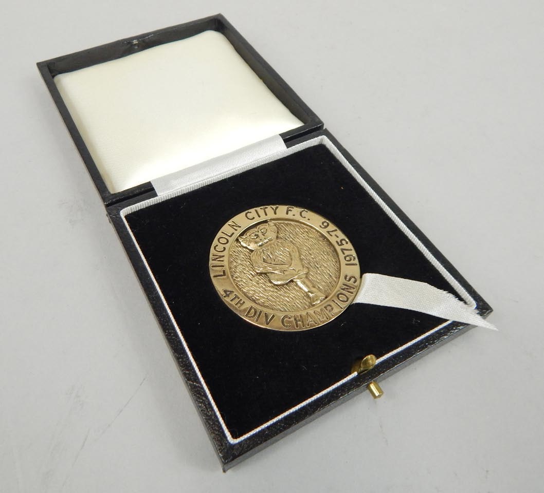 Appraisal: A Lincoln City silver gilt Fourth Division Championship Medal -