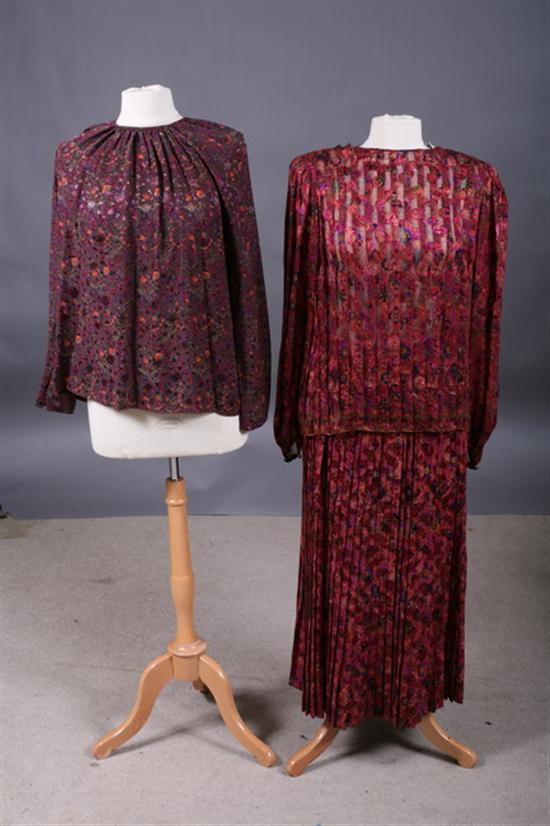 Appraisal: TWO OSCAR DE LA RENTA SILK BLOUSES AND A SILK