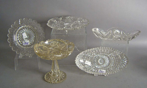 Appraisal: Five pcs of cut glass early th c