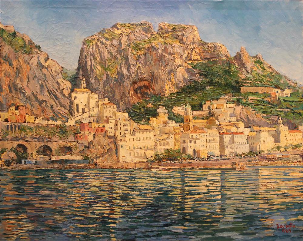 Appraisal: IGNAZIO LUCIBELLO ITALIAN - AMALFI COASTLINE Oil on canvas x