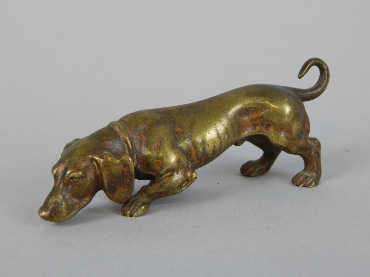 Appraisal: An early thC bronze figure of a Dachshund unmarked cm