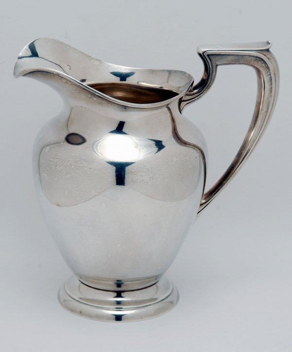 Appraisal: Water pitcher with footed base Marked Wallace Sterling PTS MEASUREMENTS