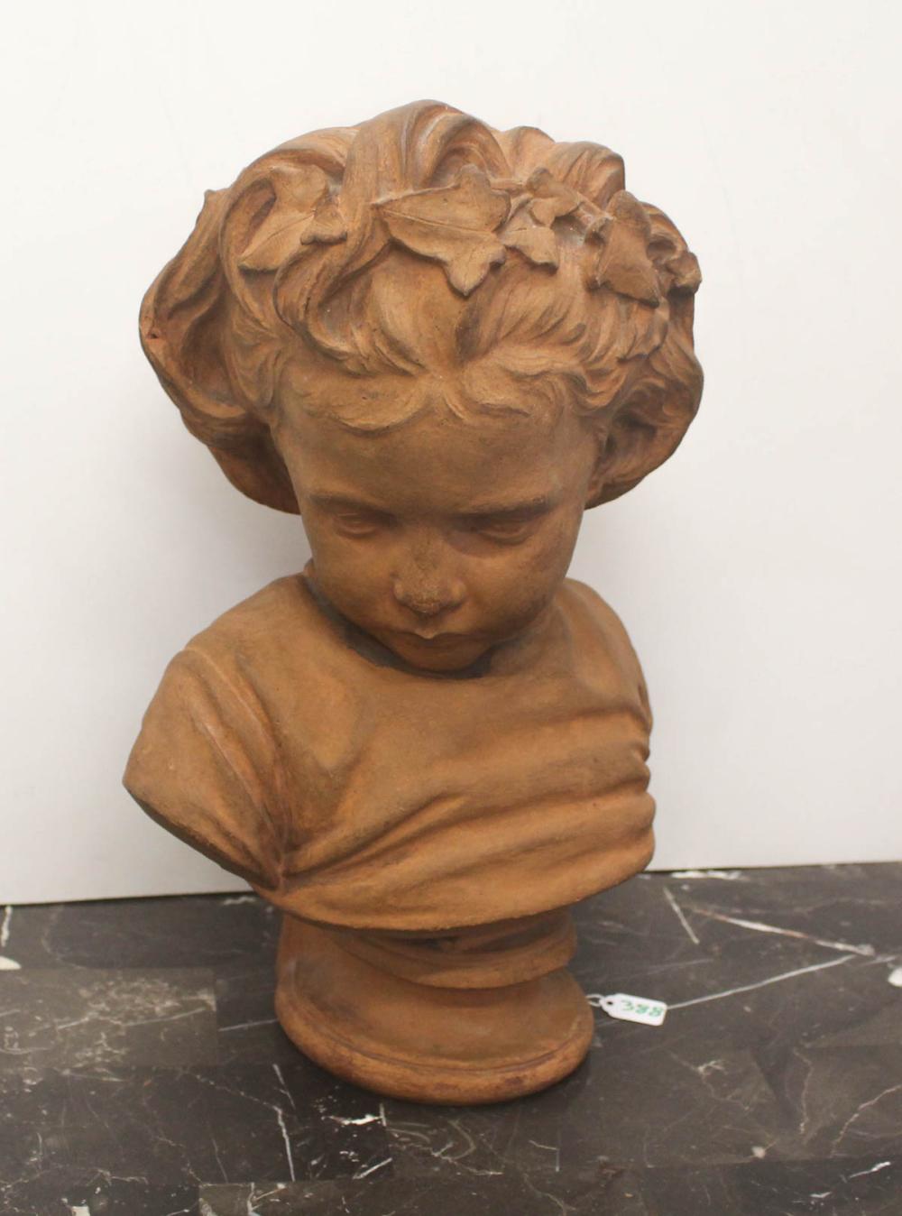 Appraisal: ROBERT FABRI Italy - terra cotta sculpture bust of a