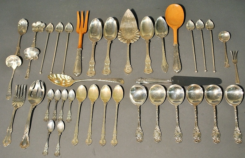 Appraisal: - Group of sterling silver tableware to incl King s