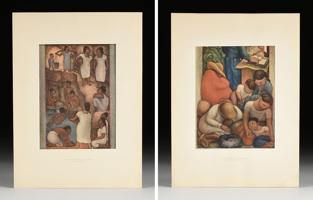 Appraisal: DIEGO RIVERA Mexican - A GROUP OF TWO PRINTS FROM