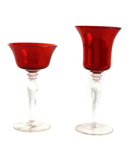 Appraisal: A grouping of ruby and clear glass stemware comprising twelve