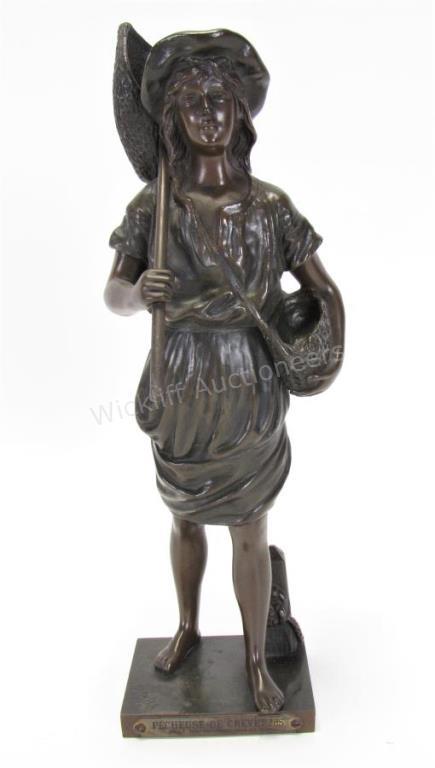 Appraisal: A French Bronze Sculpture Jules Garnier France - Pecheuse de