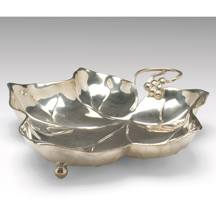 Appraisal: WMF tray silver plated leaf form with Art Nouveau design