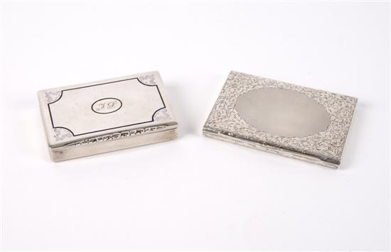 Appraisal: Two Austrian Silver Calling Card Cases Length of largest inches