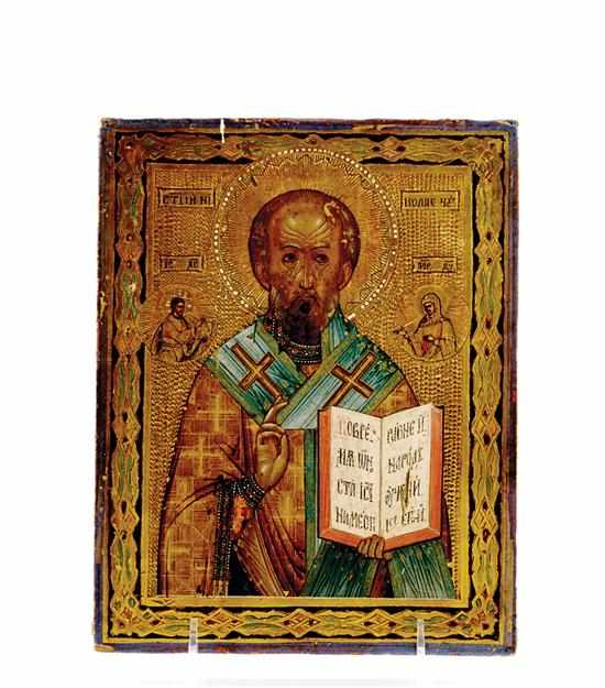 Appraisal: Russian icon th century ST NICHOLAS THE WONDERWORKER oil on