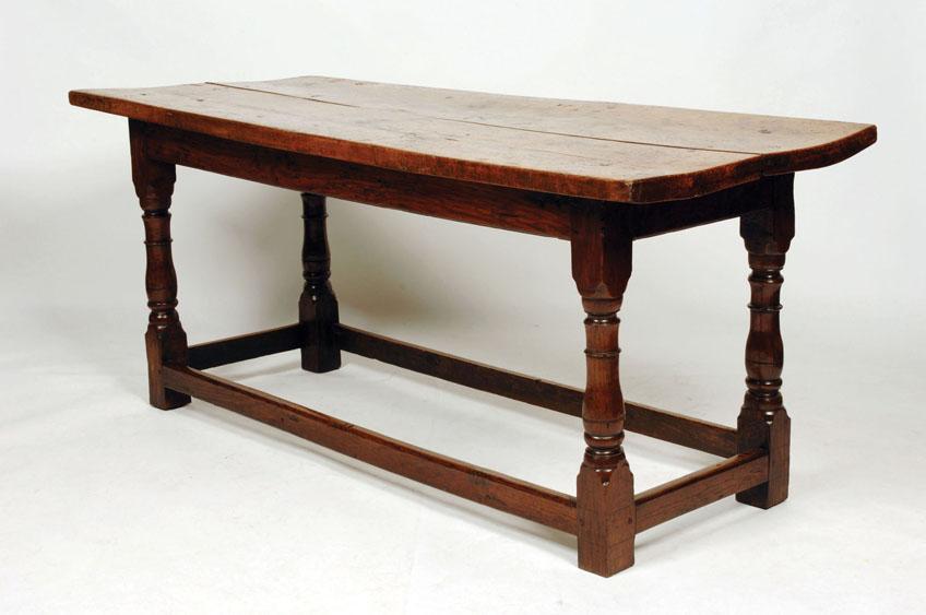 Appraisal: AN TH CENTURY OAK AND SYCAMOUR REFECTORY TABLE with a