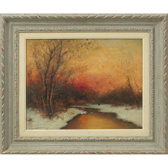 Appraisal: German School Albrecht Winter Stream oil canvas x signed indistinctly