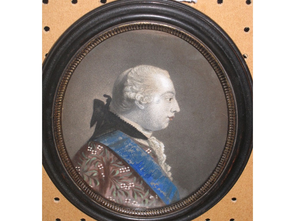 Appraisal: Pair of oval engravings in colours 'King George III and