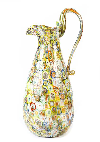 Appraisal: A Murano millefiore glass pitcher height in