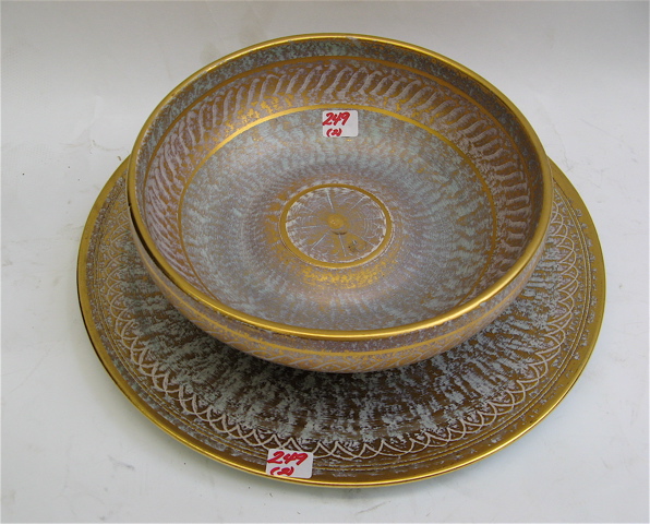 Appraisal: STANGL POTTERY FRUIT BOWL AND ROUND SERVING PLATTER from the