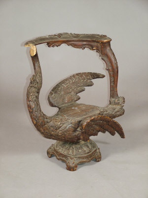 Appraisal: A th century Continental walnut lectern carved as a swan