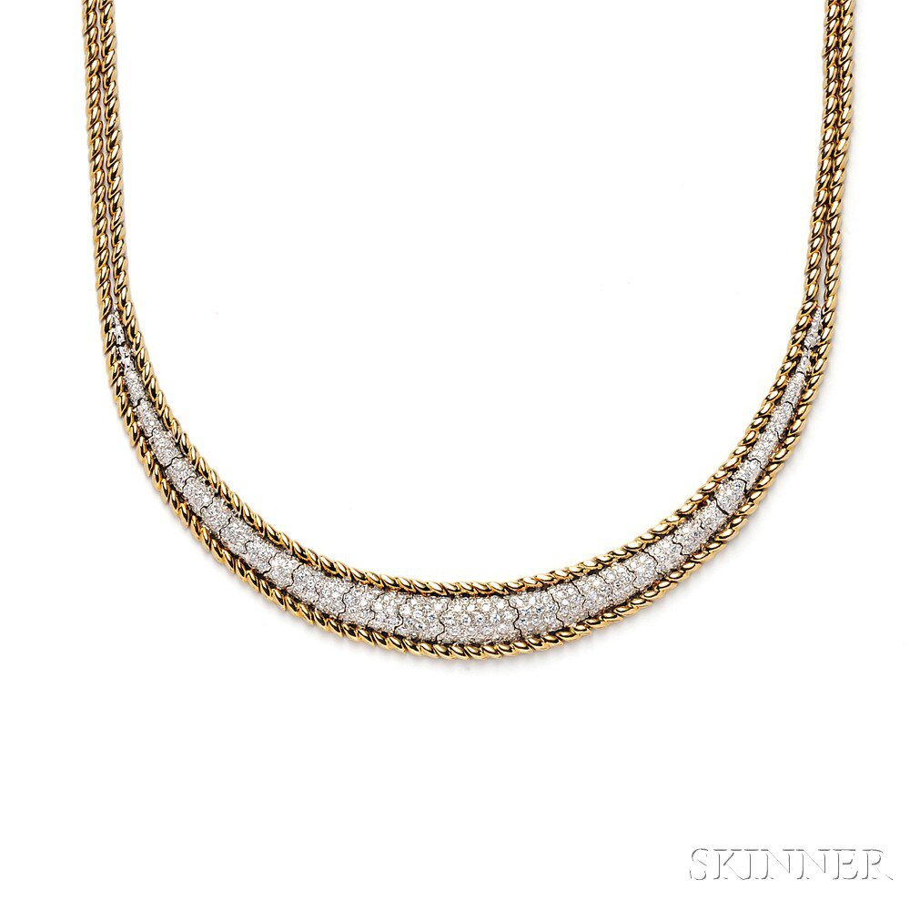 Appraisal: kt Gold and Diamond Necklace designed as a pave-set diamond