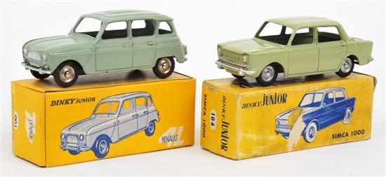 Appraisal: Two French Dinky Junior Models including Simca pale green concave