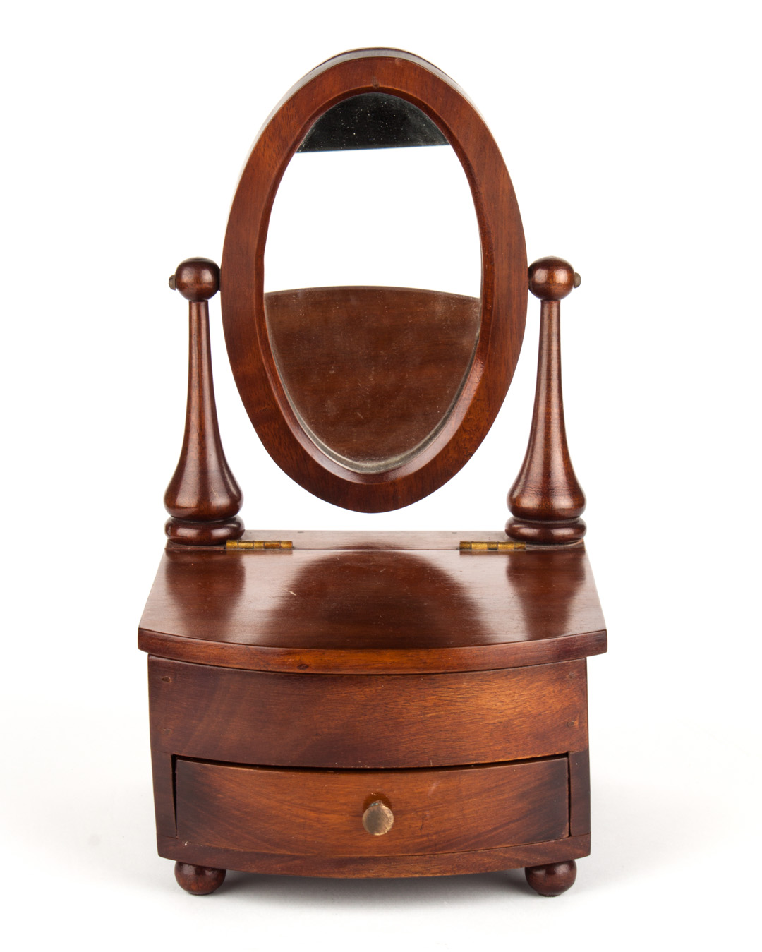 Appraisal: Victorian mahogany shaving stand jewelry box th century with swivel