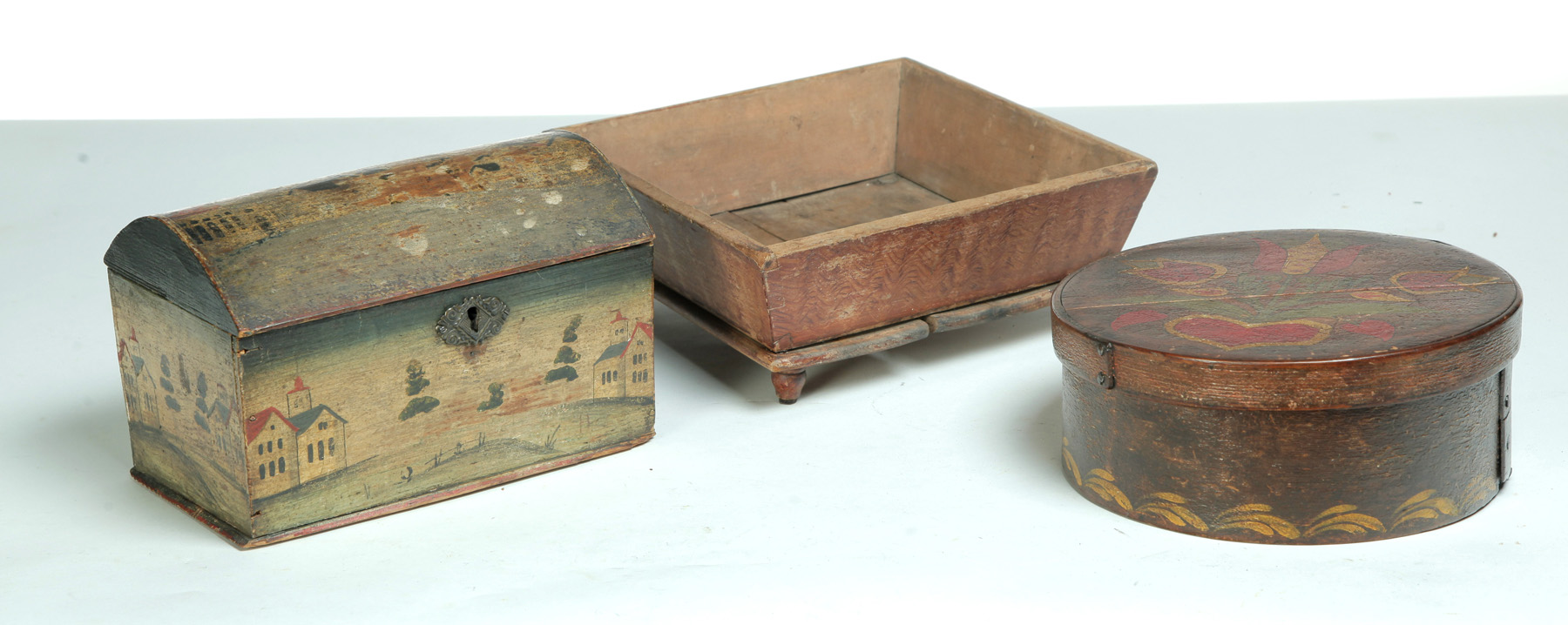 Appraisal: TWO BOXES AND A TRAY American and European th century