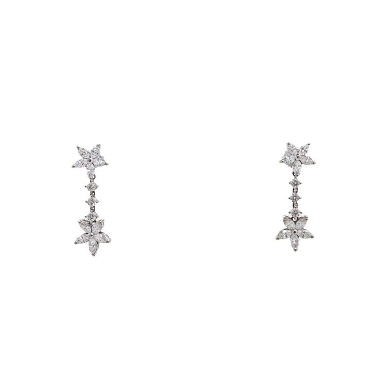 Appraisal: ct Diamond Cluster Drop Earrings ct Diamond Cluster Drop Earrings