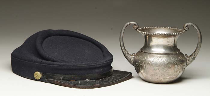 Appraisal: INDIAN WAR ERA BOYS' BRIGADE KEPI CUP Navy blue chasseur