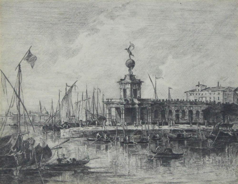 Appraisal: TH CENTURY VENICE Graphite on paper x in sight Matted