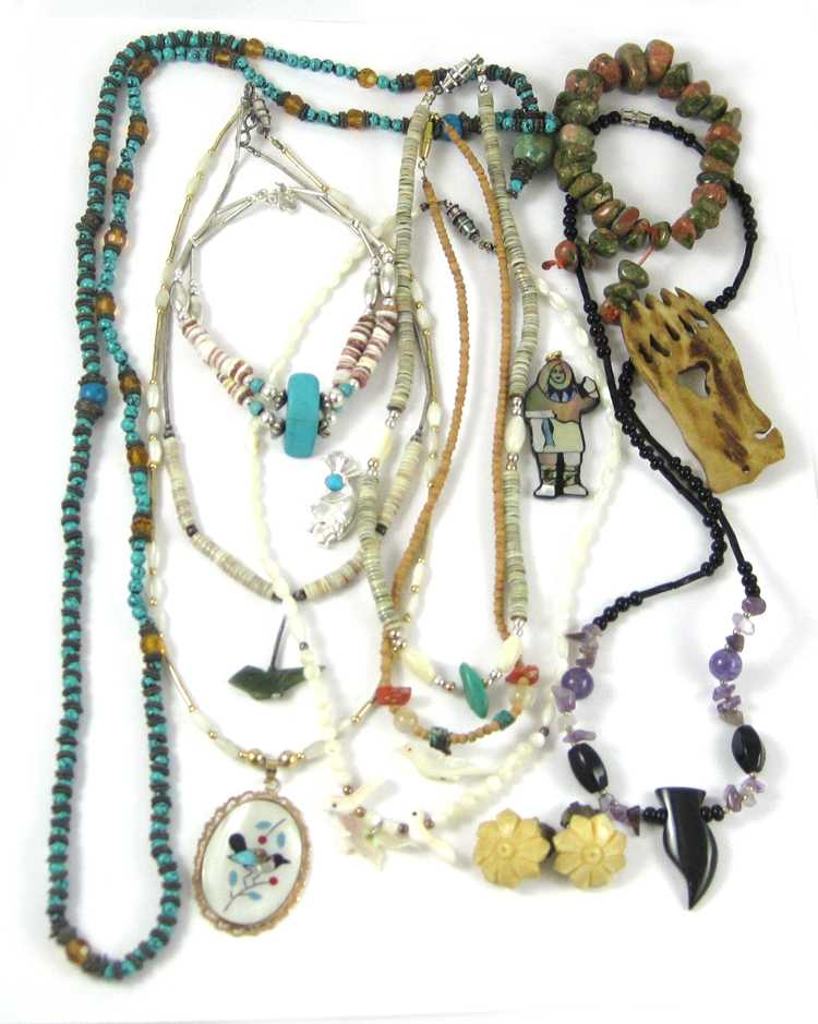 Appraisal: FOURTEEN ARTICLES OF BEADED JEWELRY including seven necklaces two bracelets