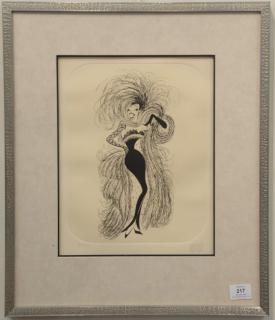 Appraisal: Al Hirschfeld - etching of Josephine Baker signed in pencil