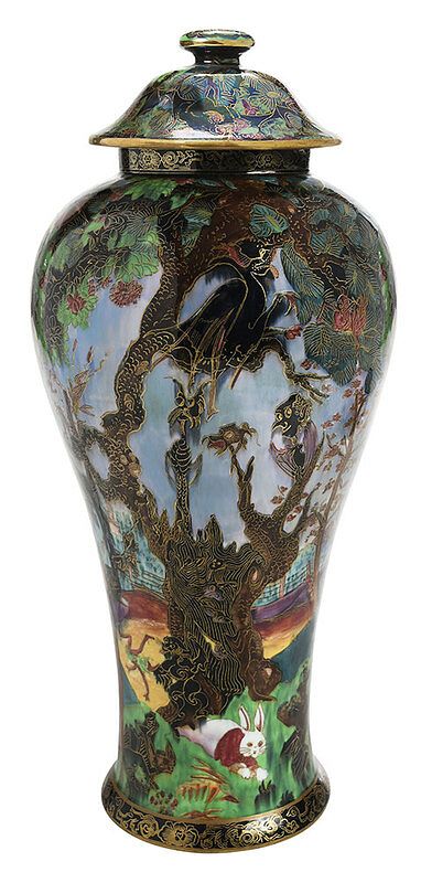 Appraisal: Wedgwood Fairyland Lustre Ghostly Wood Vase English th century by