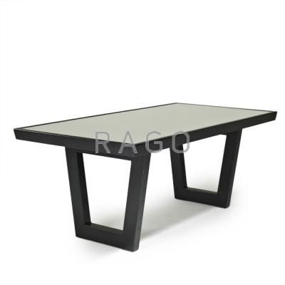 Appraisal: CONTEMPORARY Dining table s Lacquered wood and mirrored glass Unmarked