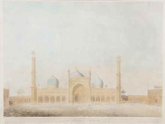 Appraisal: Thomas Daniell - The Jumnah Musjed Delhi aquatint with hand-colouring