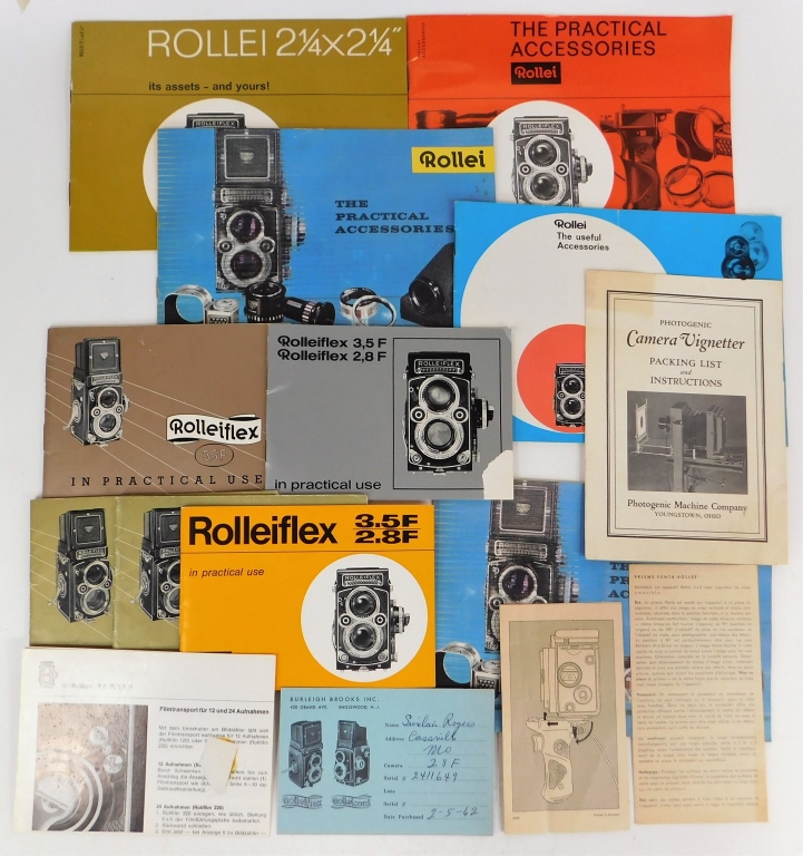 Appraisal: GROUP OF ROLLEIFLEX TLR CAMERA MANUALS Group of Rolleiflex TLR