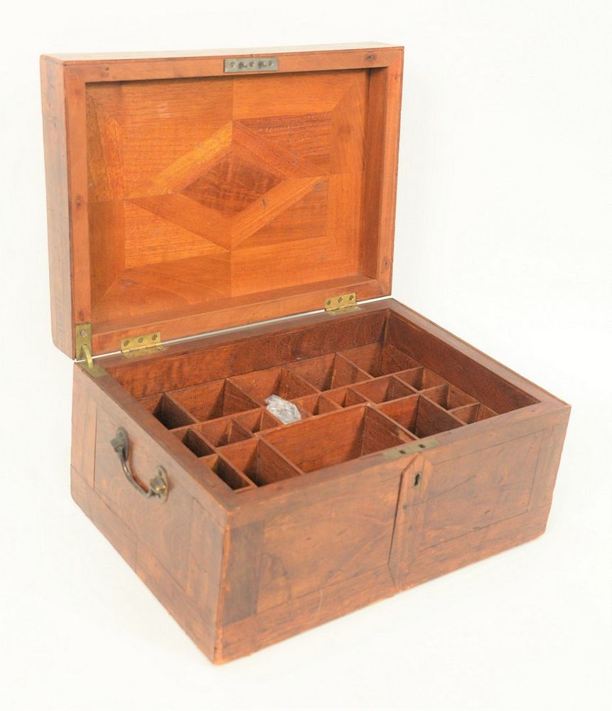 Appraisal: Medical Apothecary box mahogany inlaid exterior opening to fitted interior