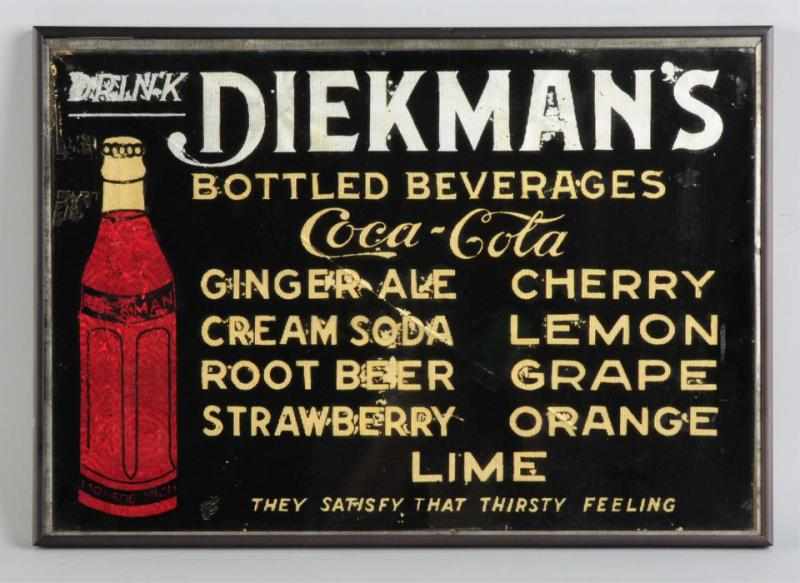 Appraisal: Reverse on Glass Diekman's Beverage Sign Circa s to s