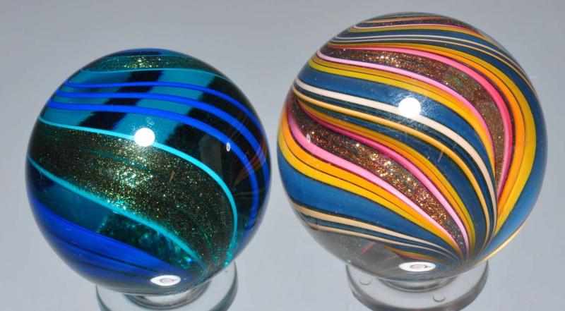 Appraisal: Lot of Mark Matthews Contemporary Marbles Description Includes one signed