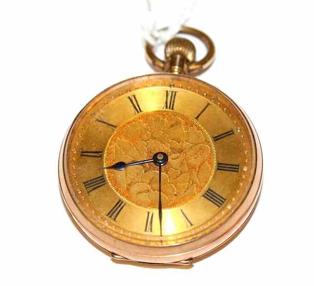 Appraisal: A CT GOLD CASE POCKET WATCH with gilt dial decorated