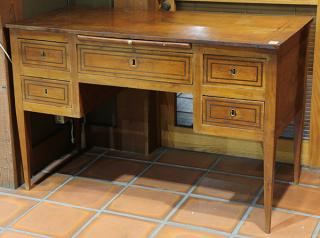 Appraisal: Continental marquetry decorated bureau plat Continental marquetry decorated bureau plat