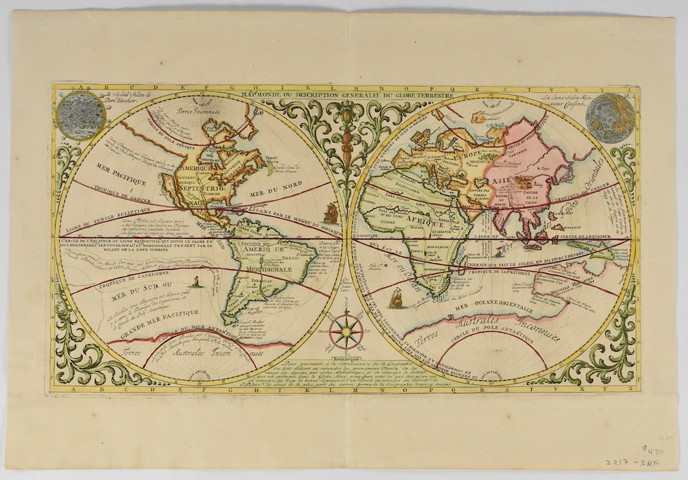 Appraisal: Chatelain World Map Mappemonde ou Description Generale du Globe Terrestre