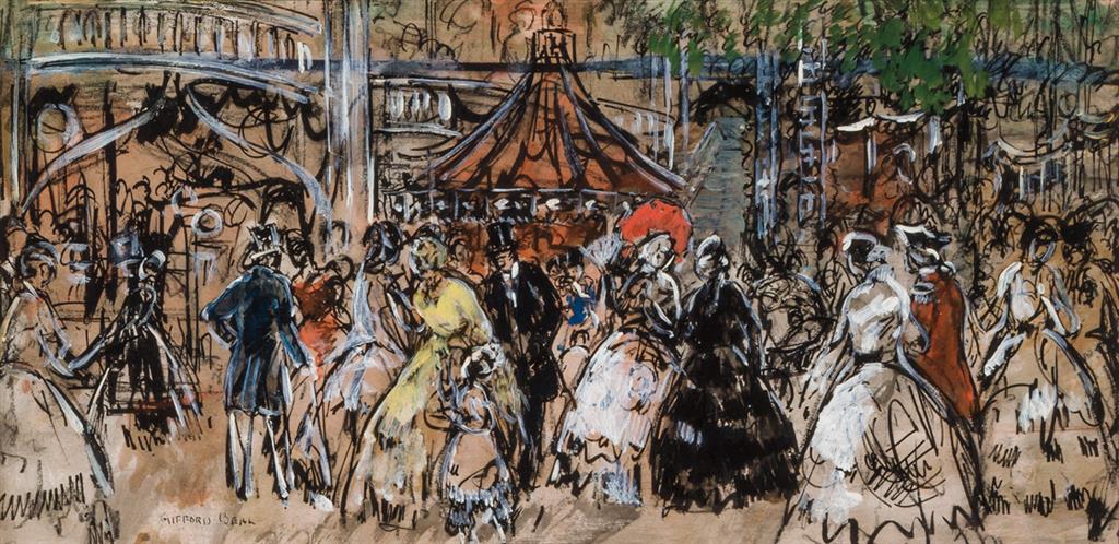 Appraisal: GIFFORD BEAL American - Carousel gouache on paper signed lower