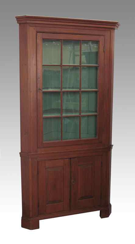 Appraisal: NEW ENGLAND TWO PART CORNER CABINET '' h x ''