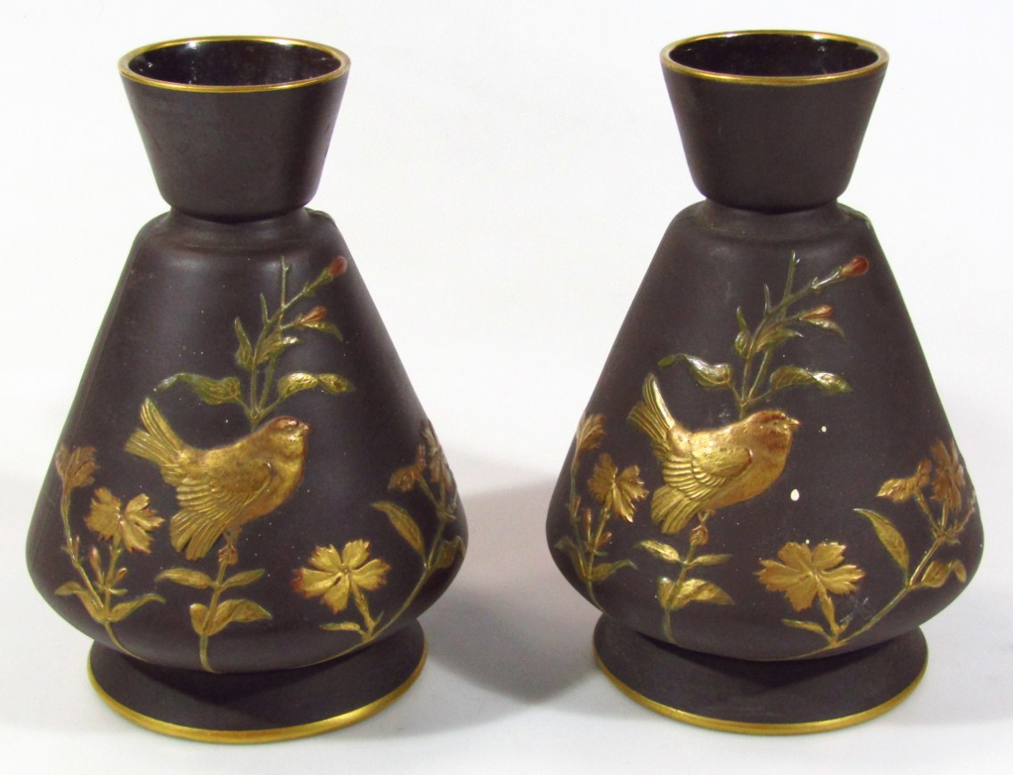 Appraisal: A pair of late thC pottery vases in the Japanese