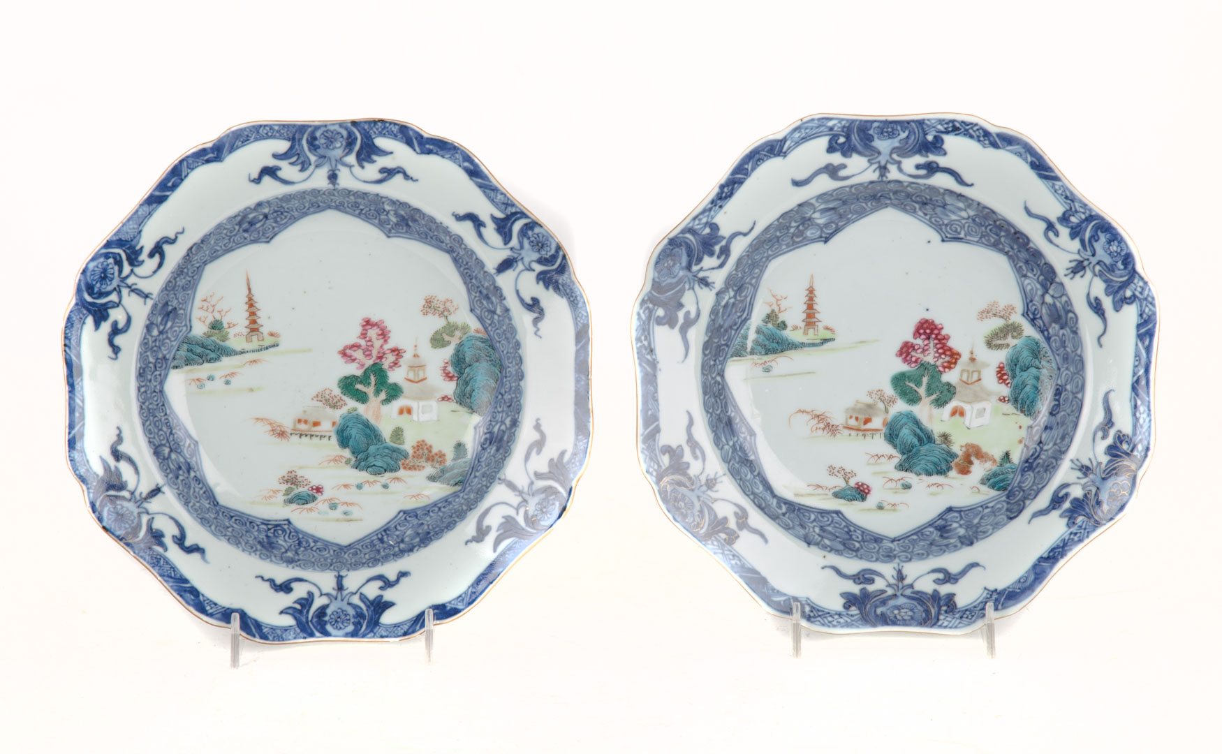 Appraisal: Pair of Chinese Export Famille Rose soup bowls mid- th