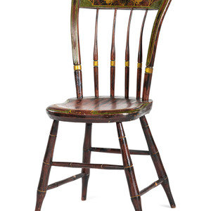 Appraisal: A Classical Stencil and Grain-Paint Decorated Hitchcock Side Chair Stephen