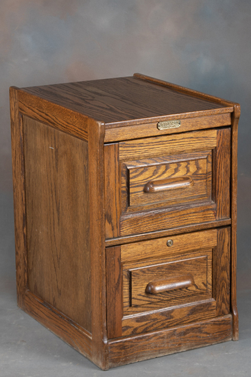 Appraisal: Modern two drawer oak File Cabinet made by Jefferson Santa