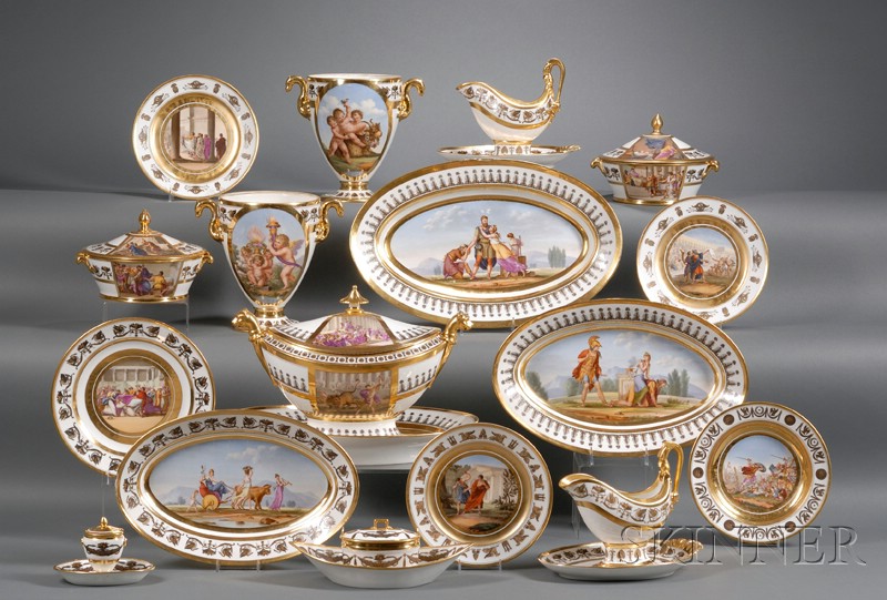 Appraisal: Extensive Empire Paris Porcelain Dinner Service made and decorated by