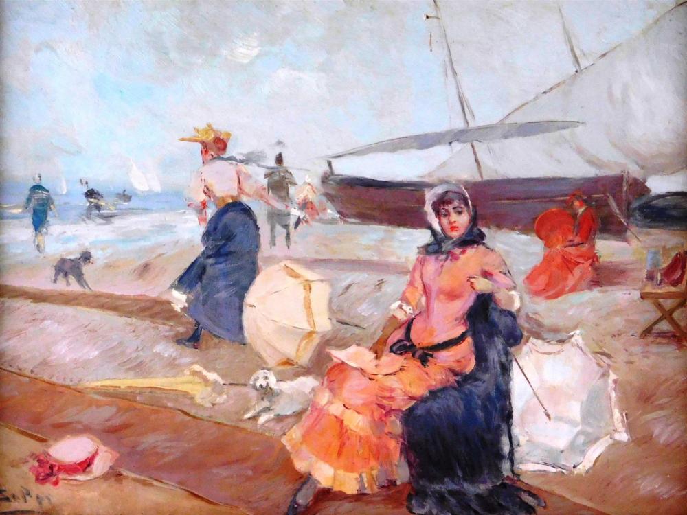 Appraisal: Juan Soler Spanish - Woman with Parasol at the Seaside